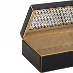 Black & Gold-Toned Faux Leather Metal Lid Box