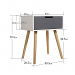 Twist Home Modern Bedside Table, End Table, Small Sofa Side Table with Drawer, Space Saving Living Room Furniture