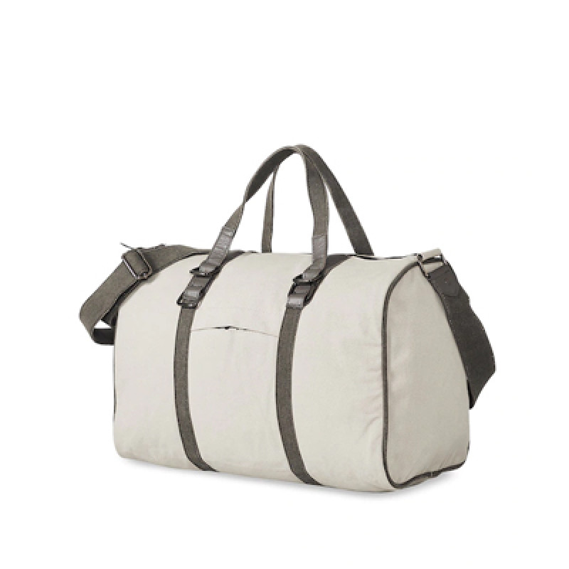 Ice Grey Cotton Canvas Travel Bag