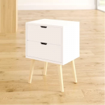 Twist Home Modern Bedside Table, End Table, Small Sofa Side Table with Two Drawer, Space Saving Living Room Furniture