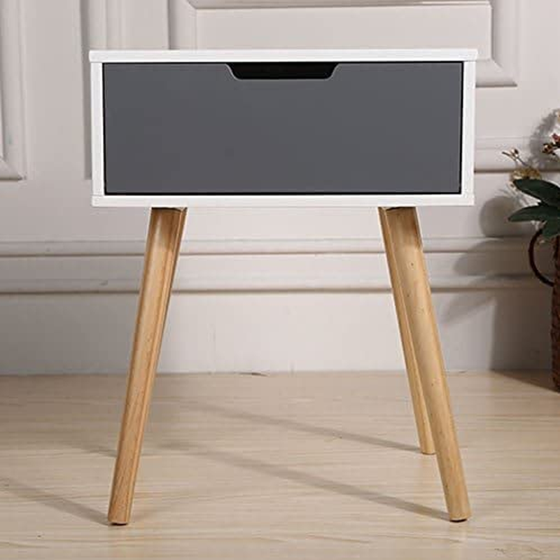 Twist Home Modern Bedside Table, End Table, Small Sofa Side Table with Drawer, Space Saving Living Room Furniture