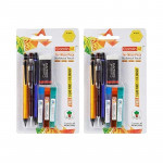 Camlin Kokuyo Tri-Mech Pencil - Set of 3 with Leads and XL Eraser | Pack of 2