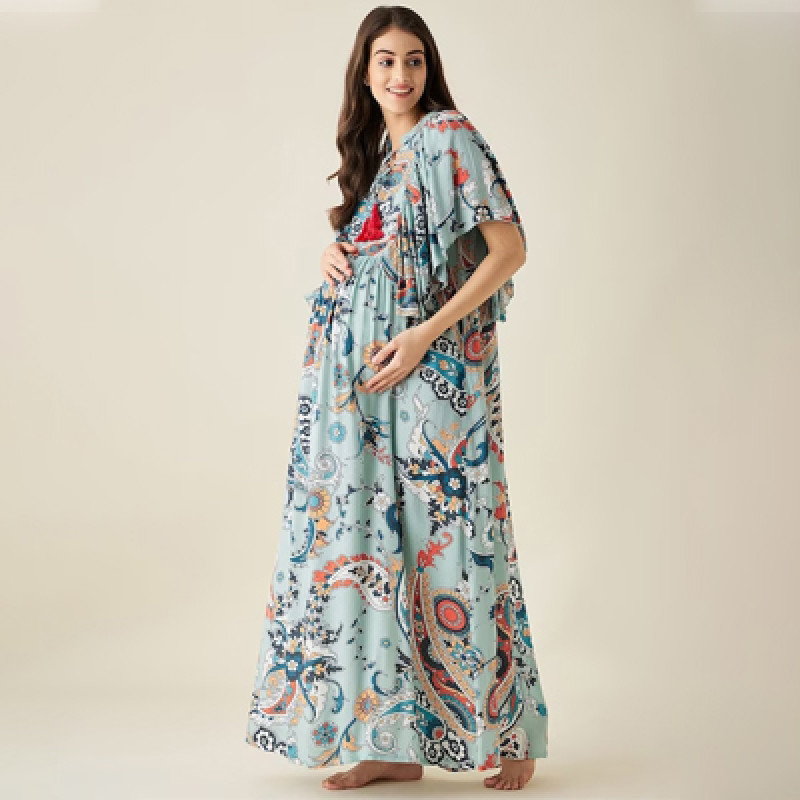 Women Printed Maternity Nightdress