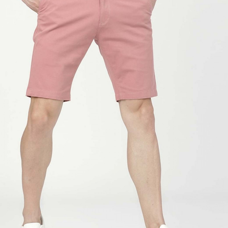 Men Pink Solid Slim Fit Regular Shorts