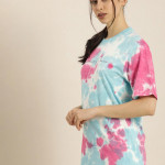 Women Multicoloured Tie and Dye Dyed Loose T-shirt